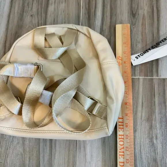 NWT Stoney Clover Micro ClassicBackpack Tan‎ Sand Monogrammed Double Zippers